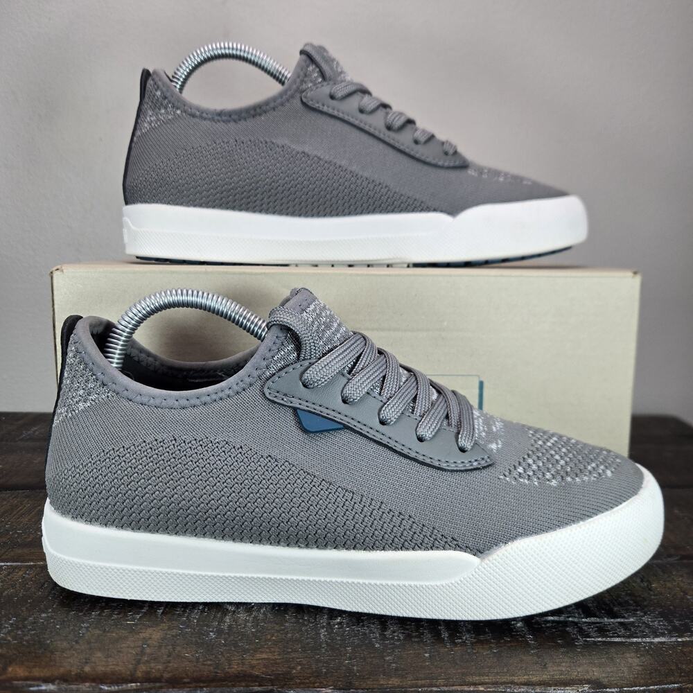 Vessi Weekend Womens Size 6 Waterproof Shoes Sneaker Concrete Grey White